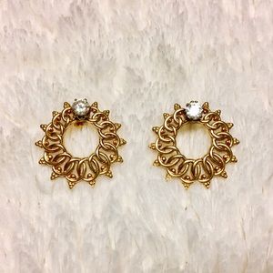 Vintage Gold Tone and CZ Earrings